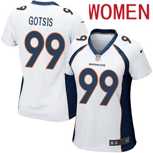 Women Denver Broncos #99 Adam Gotsis White Nike Game NFL Jersey